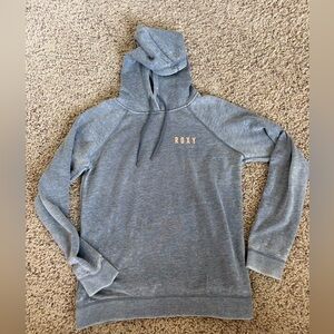 Roxy Heather Gray Pullover Hoodie with Pink Logo